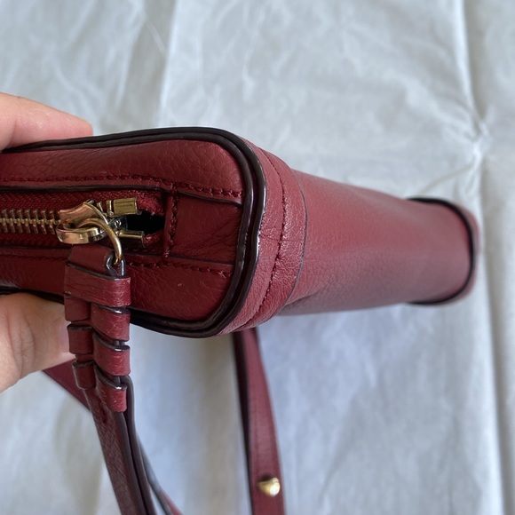 Cole Haan Camlin Logo Mini Crossbody Burgundy Red Leather - Picture 10 of 16